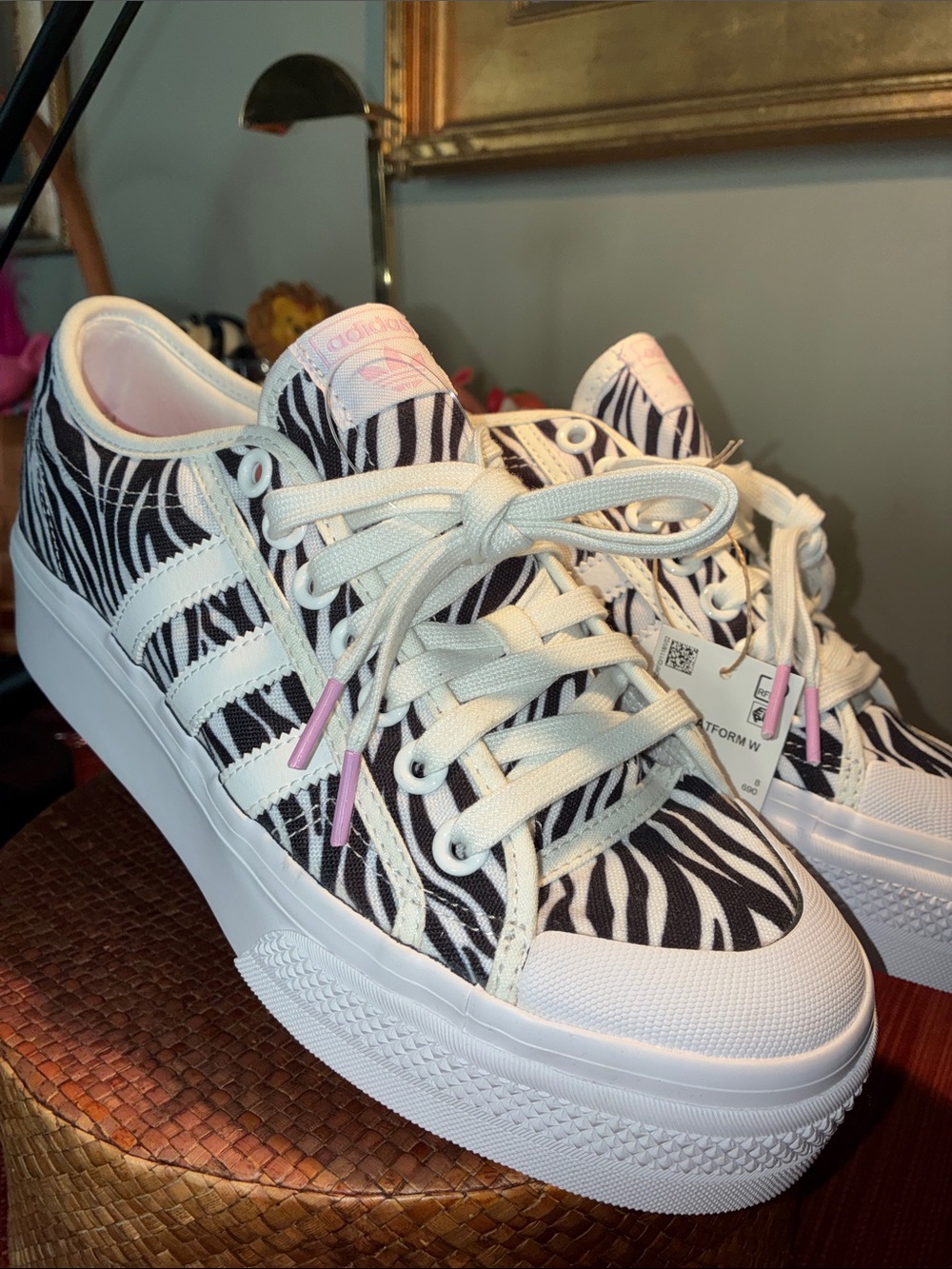 Adidas Nizza Platform 'Zebra' sneakers Size Women’s 9.5
